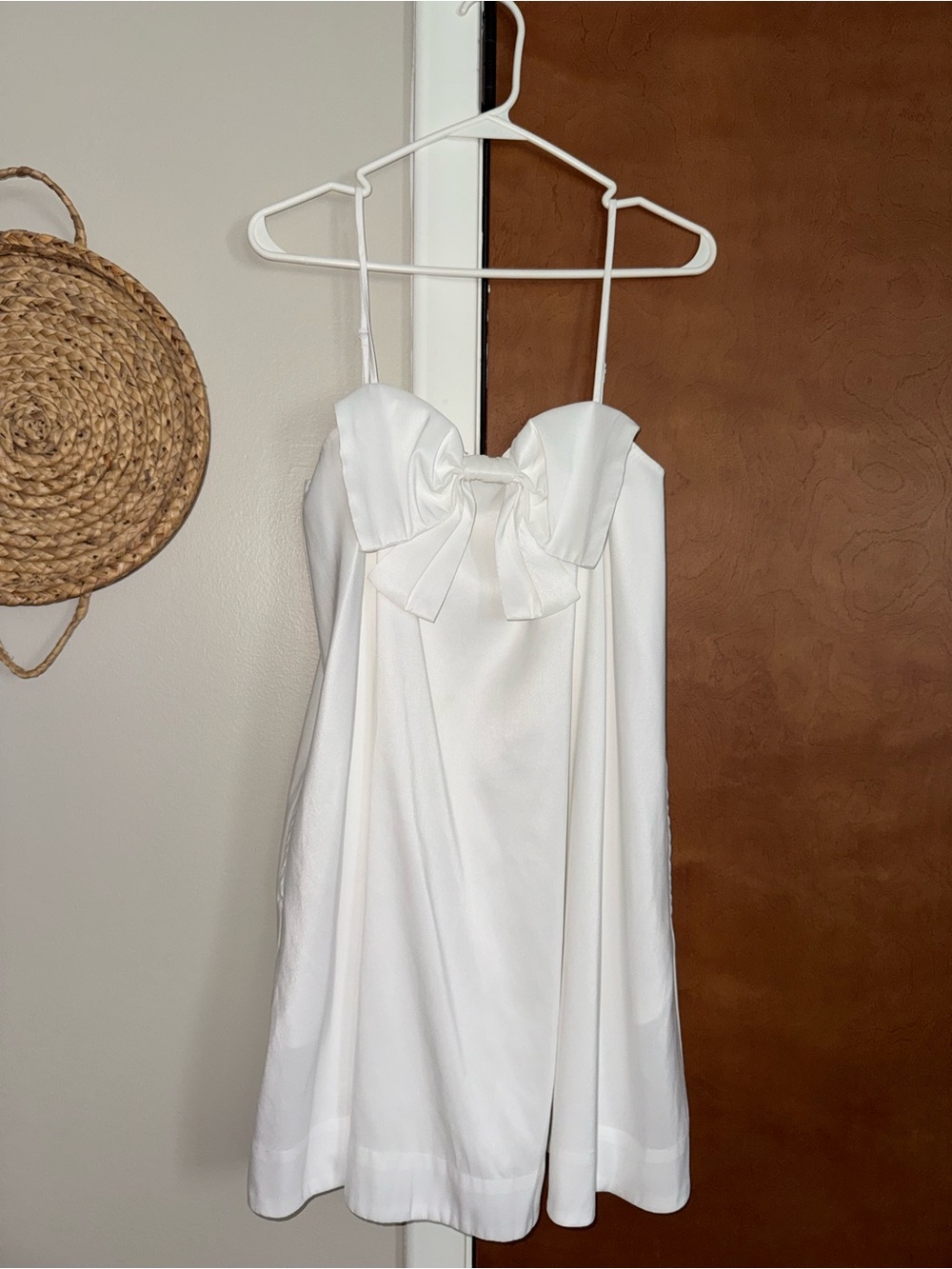 a new day White Bow-Front Spaghetti Strap Dress - WORN ONCE